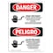 Signmission Safety Sign, OSHA Danger, 10" Height, Rigid Plastic, High Voltage Will Shock Death Spanish OS-DS-P-710-VS-1351 - alternate 1